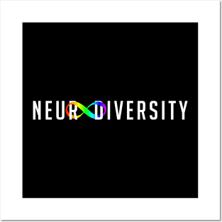 Neurodiversity Rainbow Infinity Symbol Posters and Art